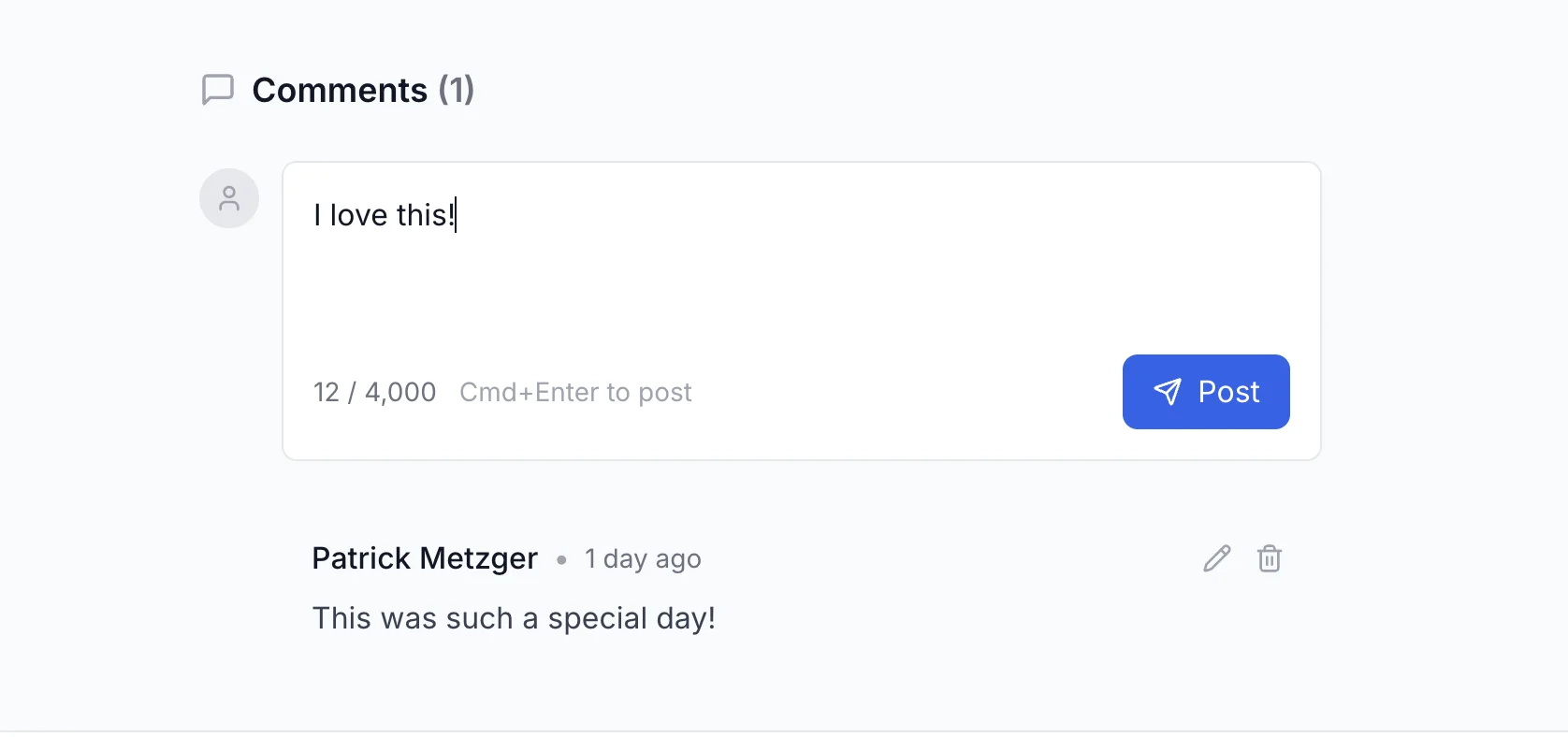 Comments and stories